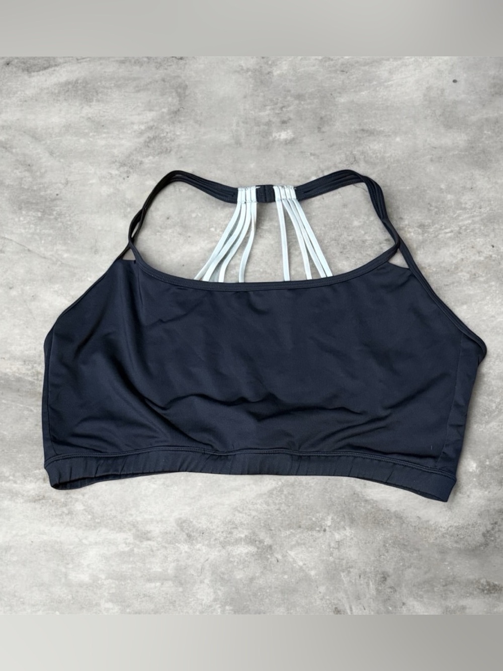 Sports Bra Strappy Back LIVI Active Size 24 Charcoal Black EUC
